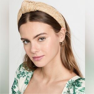 LELE SADOUGHI Raffia Knotted Headband in Natural NEW